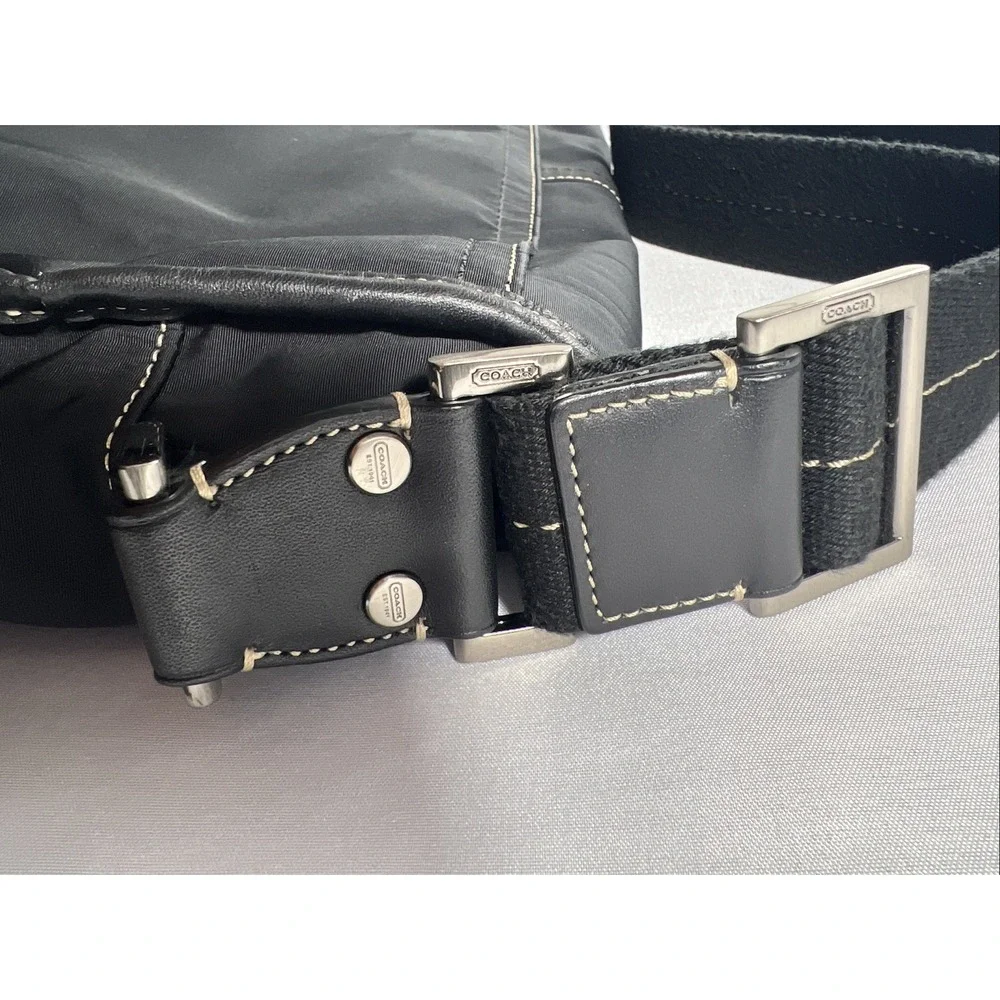 Coach Men's Black Messenger Bag Crossbody Adjustable Strap, Y2K